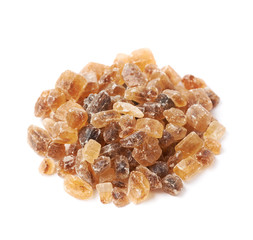 Pile of brown rock sugar crystals