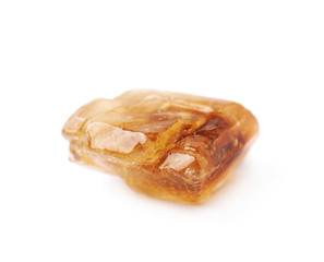 Single rock sugar crystal isolated