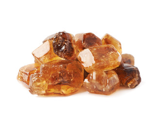 Pile of brown rock sugar crystals