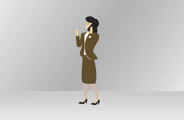 Fototapeta premium vector graphic of businesswoman using cellphone