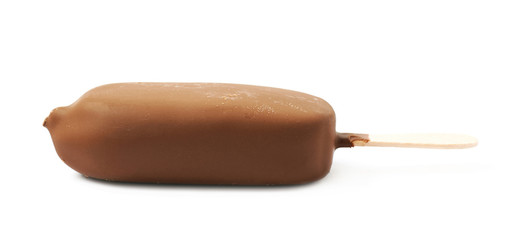 Vanilla ice cream bar on a stick