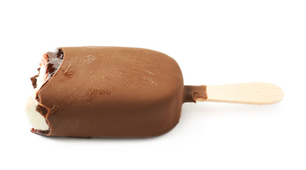 Vanilla ice cream bar on a stick