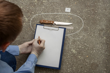 crime investigation. evidence at the crime scene.