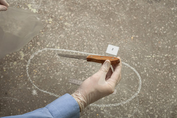 crime investigation. evidence at the crime scene.