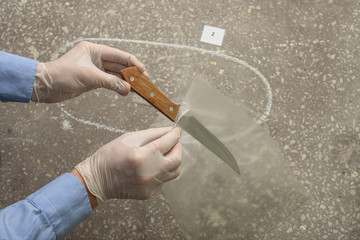 crime investigation. evidence at the crime scene.