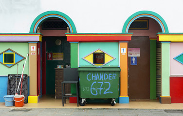 Facade of the Colorful  wc building in Asia