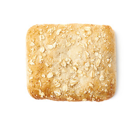 Single piece of bread bun isolated
