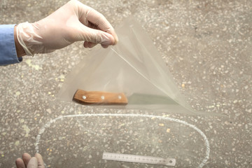 crime investigation. evidence at the crime scene.