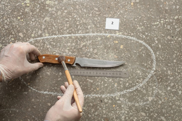 crime investigation. evidence at the crime scene.