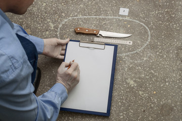 crime investigation. evidence at the crime scene.