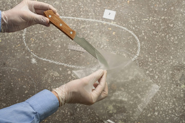 crime investigation. evidence at the crime scene.