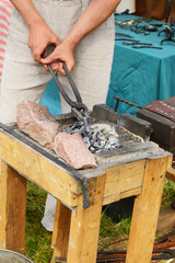 Blacksmith work. Manufacture of metal parts and ornaments