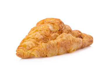 Fresh croissants on white background.