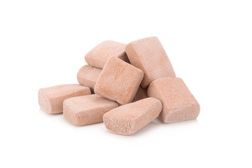 Chocolate Marshmallows on white background