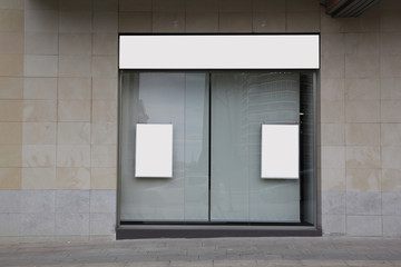 Blank showcase in a store