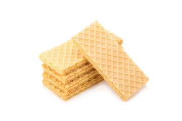 Wafer biscuit  on white background