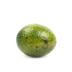 Spotted ripe avocado fruit isolated