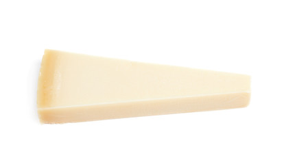 Piece of a parmesan cheese isolated