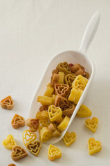 Heart shaped rotelle pasta