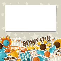 Background with bowling items. Image for advertising booklets, banners and flayers