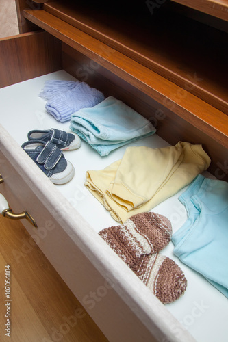 Chest Of Drawers With Baby Girl Newborn Clothes Expecting For