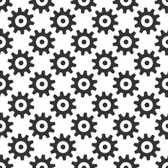 Black gears seamless pattern