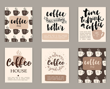 Set of coffee design templates.