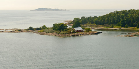 Rocky islands in archipelago of Aland Islands, Finland