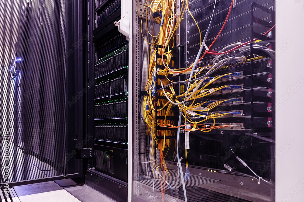 Poster communication switch near the mainframe in data center