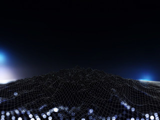 Abstract mount background bokeh , 3D rendering