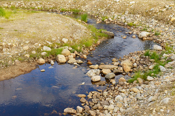 Northern landscape. Blue river