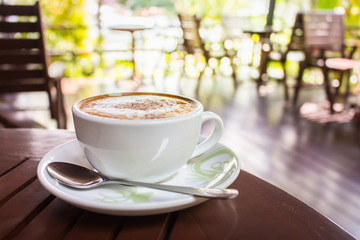 Coffee cup in coffee shop