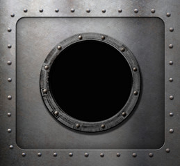 metal submarine or ship porthole window 