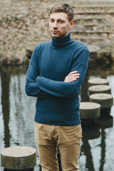 Portrait of handsome man outdoor