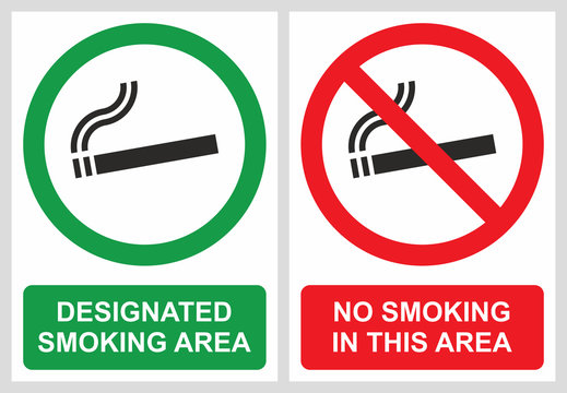 No Smoking And Smoking Area Labels