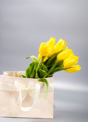 bouquet of the fresh tulips