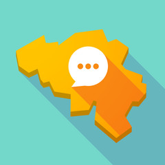 Long shadow map of Belgium with a comic balloon