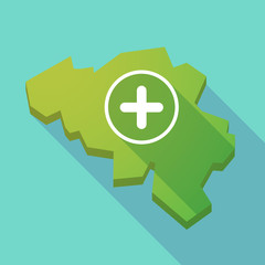 Obraz premium Long shadow map of Belgium with a sum sign