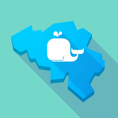 Long shadow map of Belgium with a whale