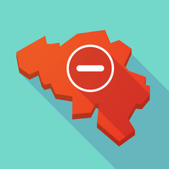 Long shadow map of Belgium with a subtraction sign