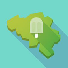 Long shadow map of Belgium with an ice cream