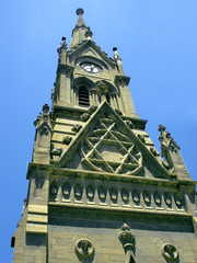 OLD clock tower with blue sky