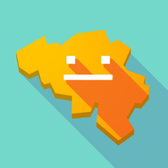 Long shadow map of Belgium with a emotionless text face