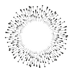 Obraz premium Abstract geometric round frame with place for your text, slogan or company name. Hand drawn starburst template for design. 