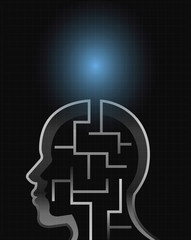 vector image of a human with puzzle.