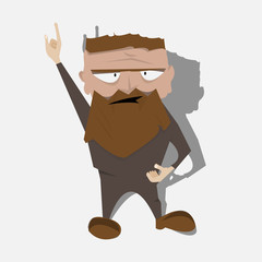 Old bearded man isolated over white vector image.