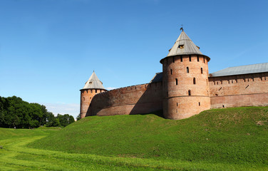 Veliky Novgorod Russia June 19, 2014  fortress walls of the Novgorod Kremlin © mrivserg