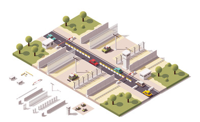 Vector isometric border checkpoint
