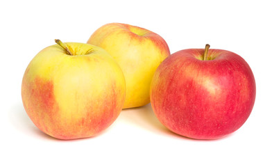 Three apples isolated on white background