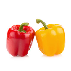 Fresh vegetables sweet Red, Yellow, Peppers isolated on white ba